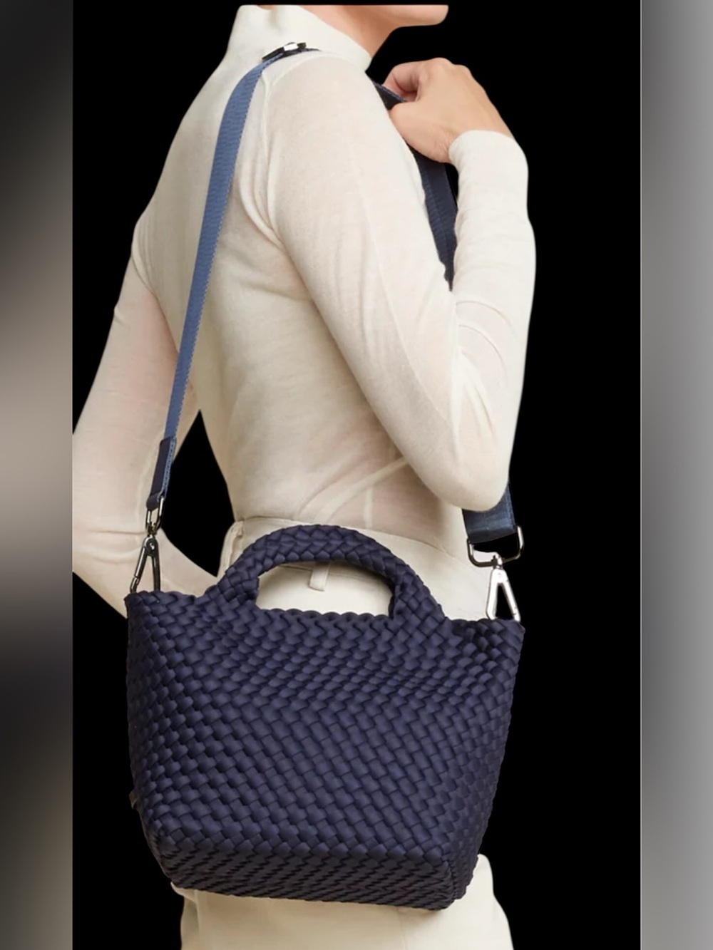 Ah Dormed  Lily Navy woven crossbody bag